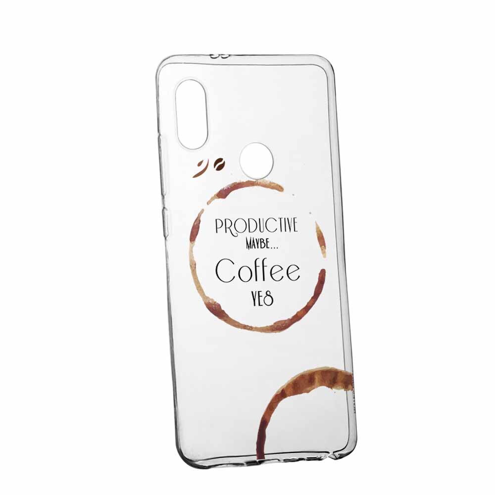 Husa Silicon, Transparent, Slim, Coffee, Xiaomi Mi 8