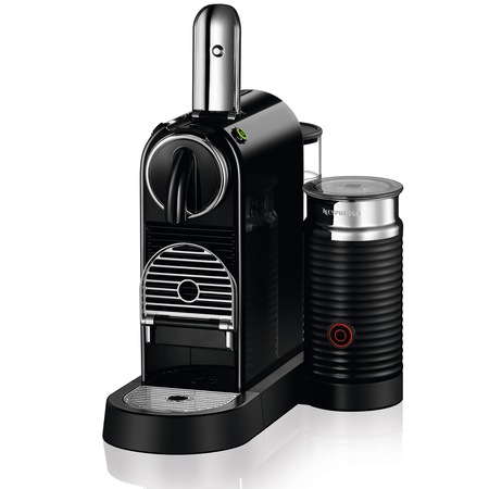 Pachet Espressor Nespresso De'Longhi CitiZ EN267.BAE 1710W, 19 Bar, 1L & Aparat pentru spumare lapte Aeroccino, Negru + set capsule degustare