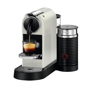 Espressor Nespresso CitiZ & Milk White D122-EU-WH-NE, 19 bari, 1720 W, 1 l, Alb + 14 capsule cadou