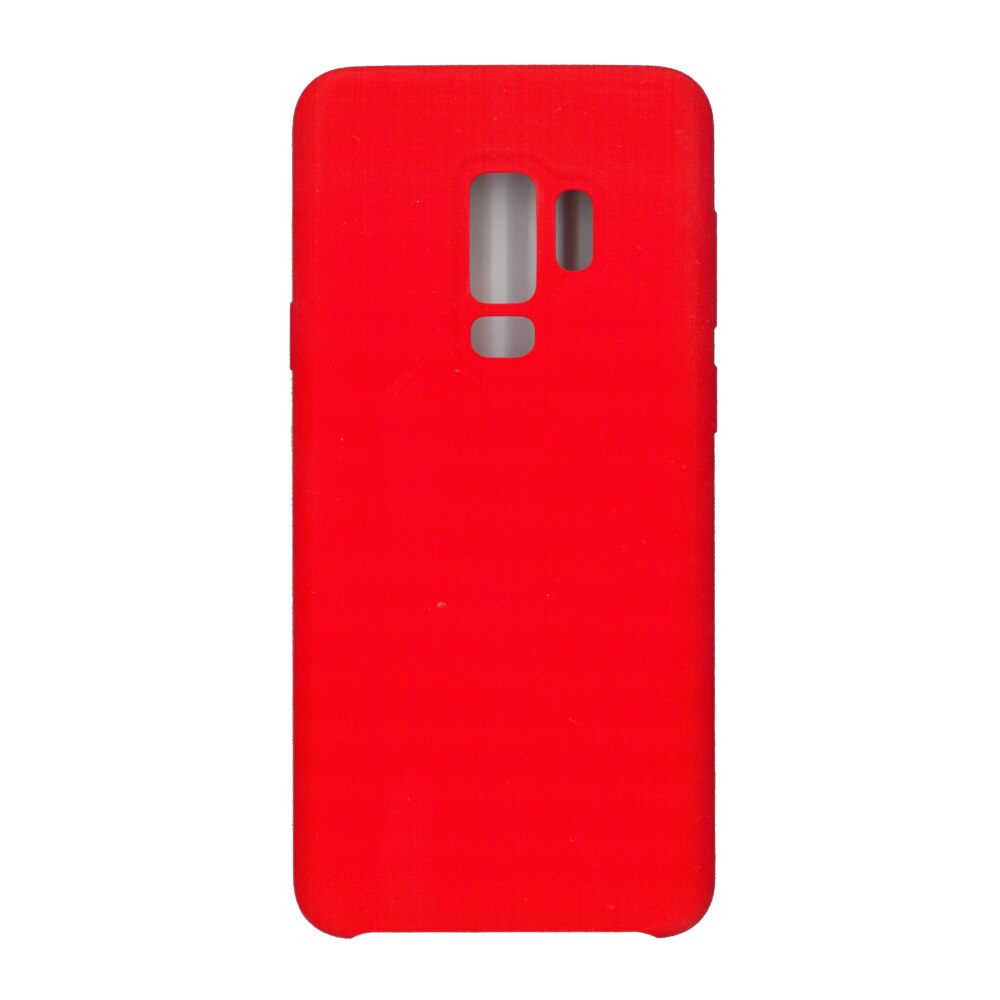 Husa din silicon mat cu interior de microfibra, EuroCell, pentru Samsung Galaxy S9 Plus, rosu