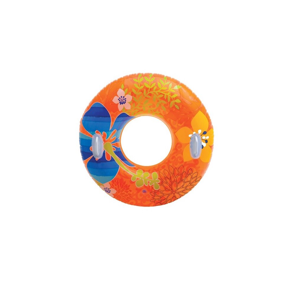 Colac gonflabil Soda Summer pentru copii, cu 2 manere, model cu imprimeu floral, 97 cm