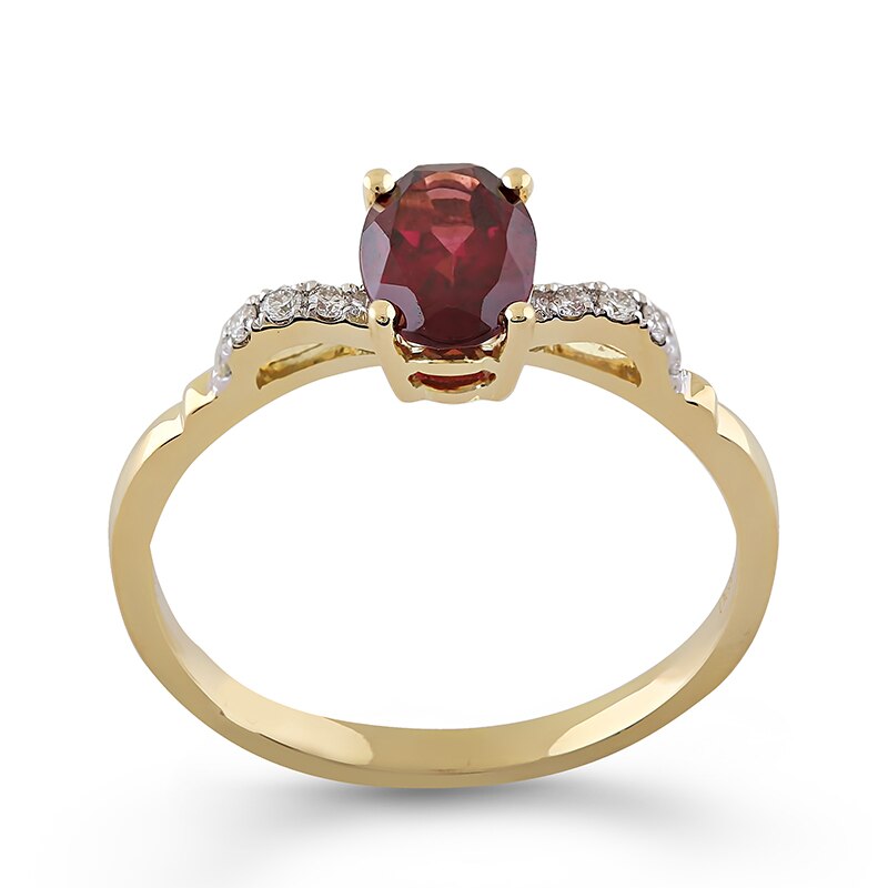 Inel Deruvo Aur 18k Diamante, Rodolit, 51 R30035-Y
