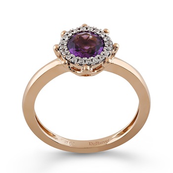 Inel Deruvo Aur 18k Diamante, Ametist, 53 R33767-R Inel Deruvo Aur 18k Diamante, Ametist, 53 R33767-R