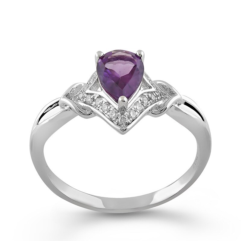 Inel Deruvo Aur 18k Diamante, Ametist, 54 R29580-W