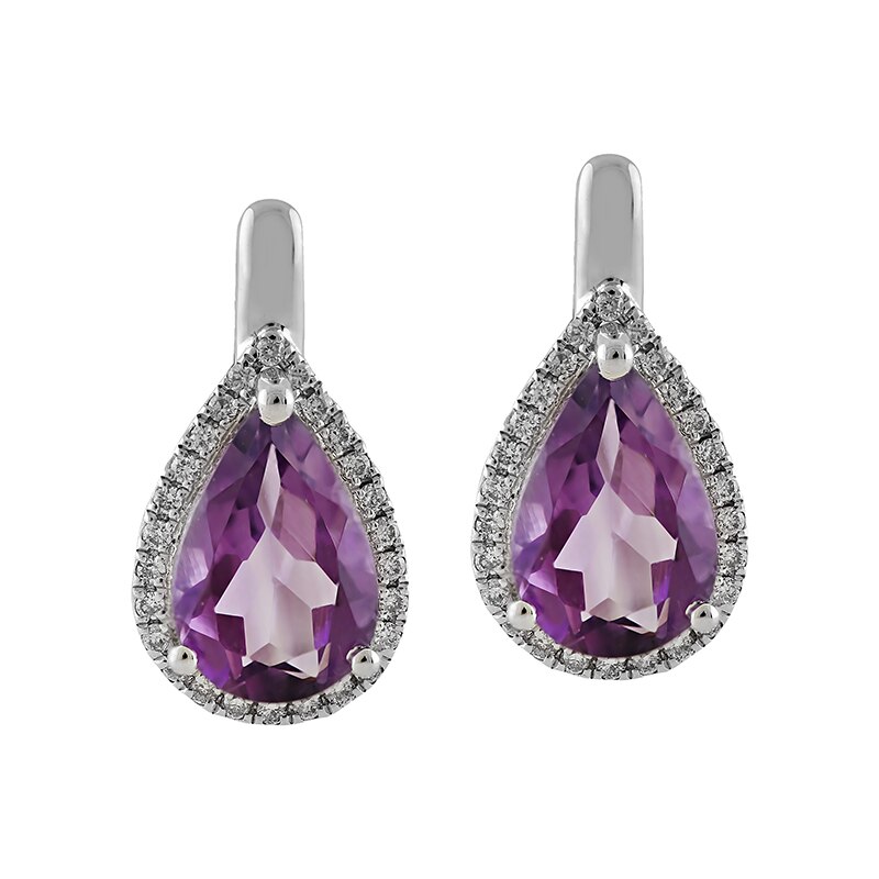 Cercei Deruvo Aur 18k Diamante, Ametiste E29207R-W