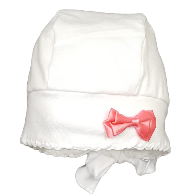 Palarie de vara Mic Pitic cu floare rosie, Alb, 44 cm