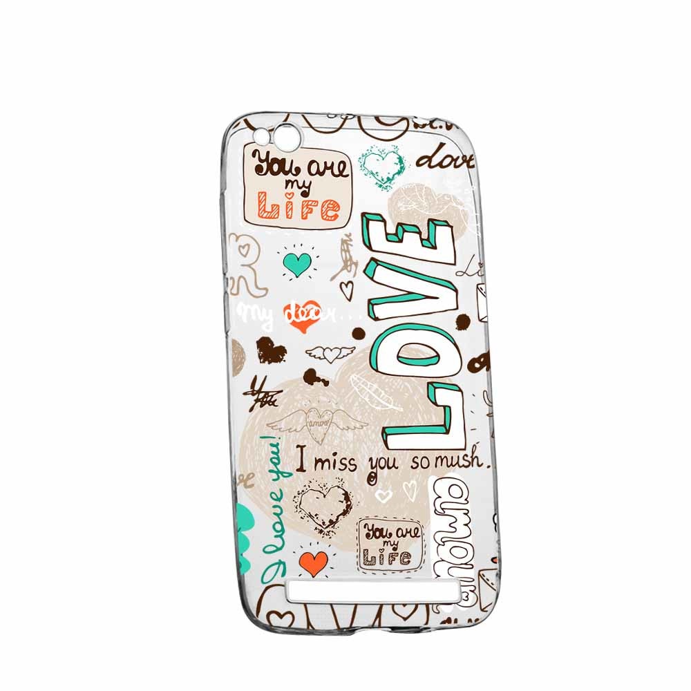 Husa Silicon, Transparent, Slim, Love, Xiaomi Redmi 4A