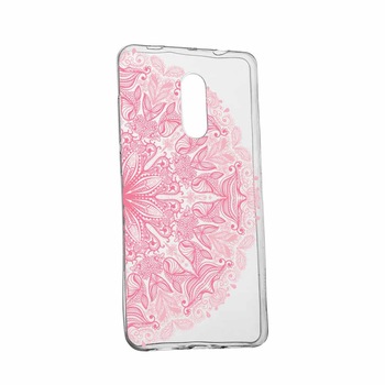 Husa Silicon, Transparent, Slim, Lace Pink, Huawei Honor 6A Husa Silicon, Transparent, Slim, Lace Pink, Huawei Honor 6A