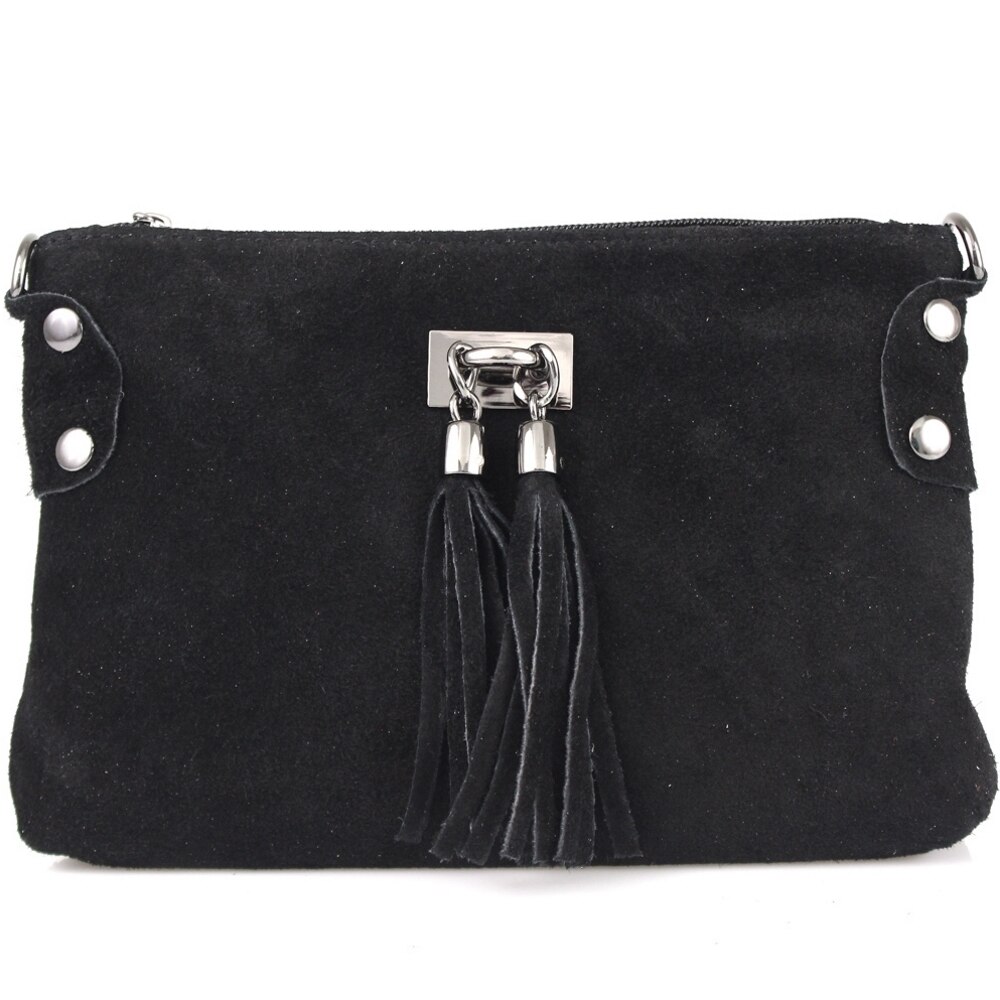 Poseta Tianna din piele naturala pentru femei, negru