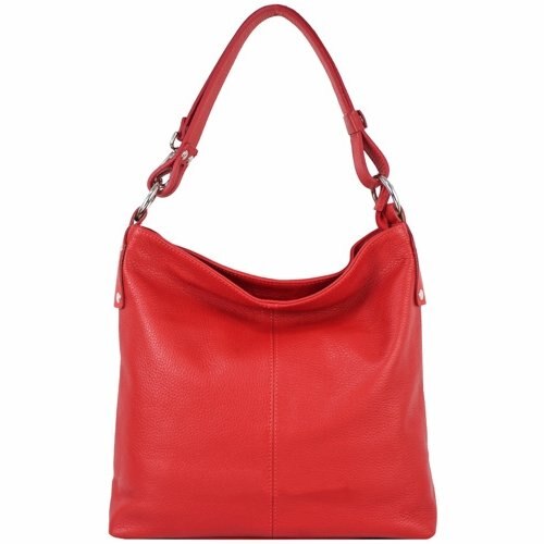 Geanta Renee din piele naturala pentru femei, rosu