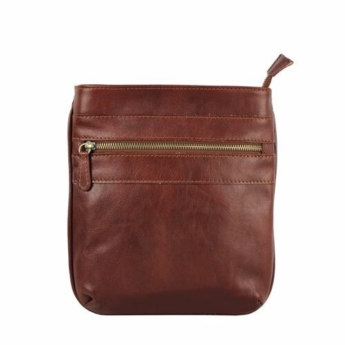 Geanta Piero din piele naturala pentru barbati, maro