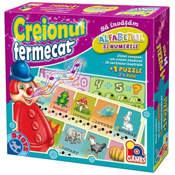 Joc educativ- Creionul fermecat + Puzzle 24 piese- Alfabet Joc educativ- Creionul fermecat + Puzzle 24 piese- Alfabet
