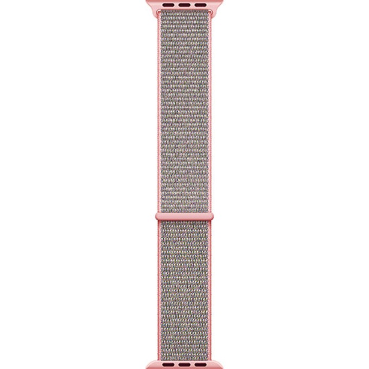 Redmobile Textil óraszíj, Apple Watch 1/2/3/4 kompatibilis, tépőzáras rögzítés, sport karkötővel, 42 mm, rózsaszín