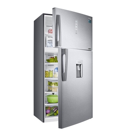 Frigider cu doua usi Samsung RT58K7105SL/EO, 583 l, Clasa F, No Frost, Compresor Digital Inverter, Dozator de apa, H 180 cm, Inox