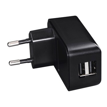 Incarcator retea Hama, 2xUSB, 2.1A, Negru Incarcator retea Hama, 2xUSB, 2.1A, Negru