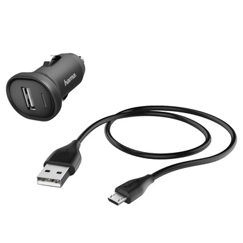 Incarcator auto Hama Kit Picco, Cablu MicroUSB inclus, 1A, 1.4m, Negru Incarcator auto Hama Kit Picco, Cablu MicroUSB inclus, 1A, 1.4m, Negru