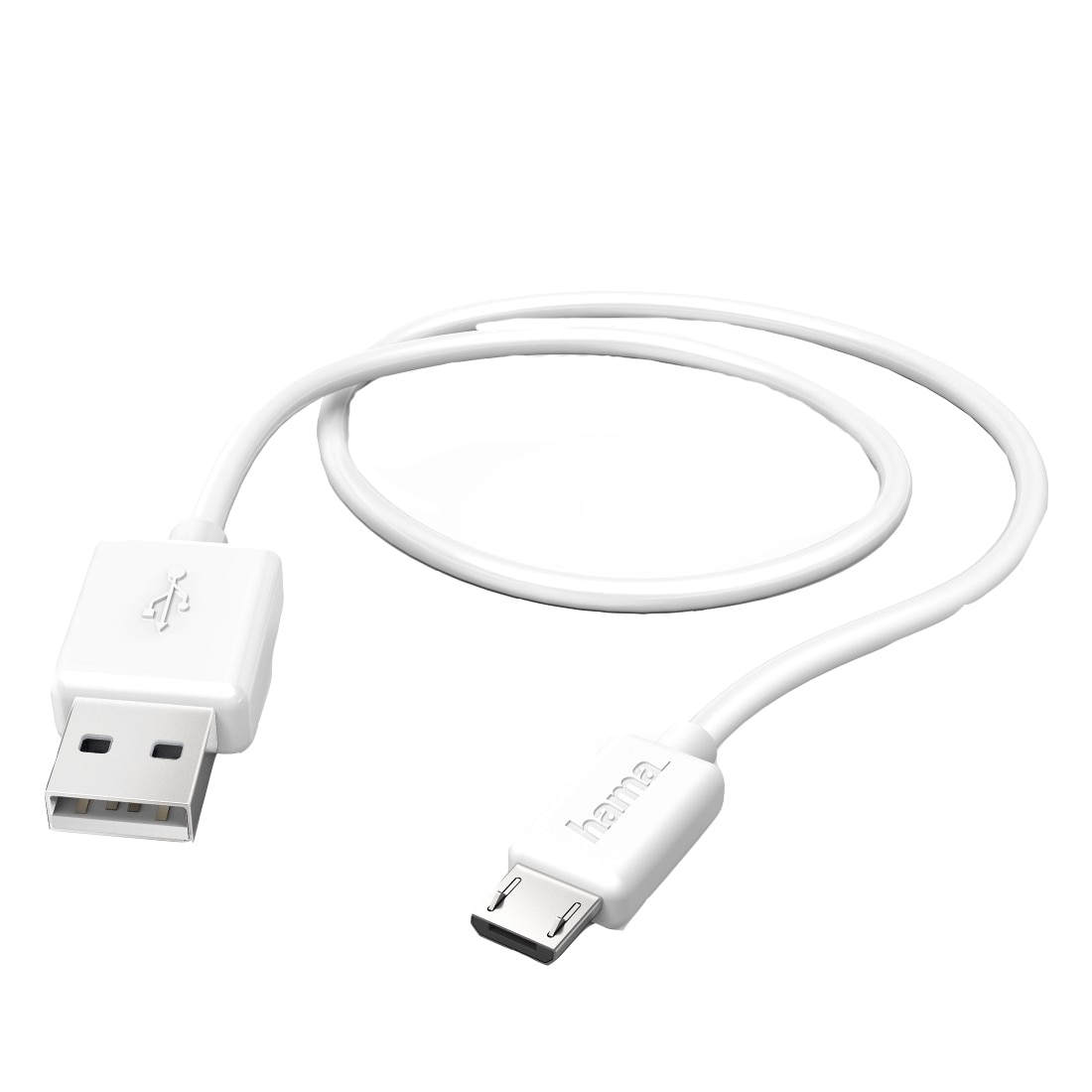 Cablu de date Hama sincronizare USB - Micro USB, 1.4m, Alb