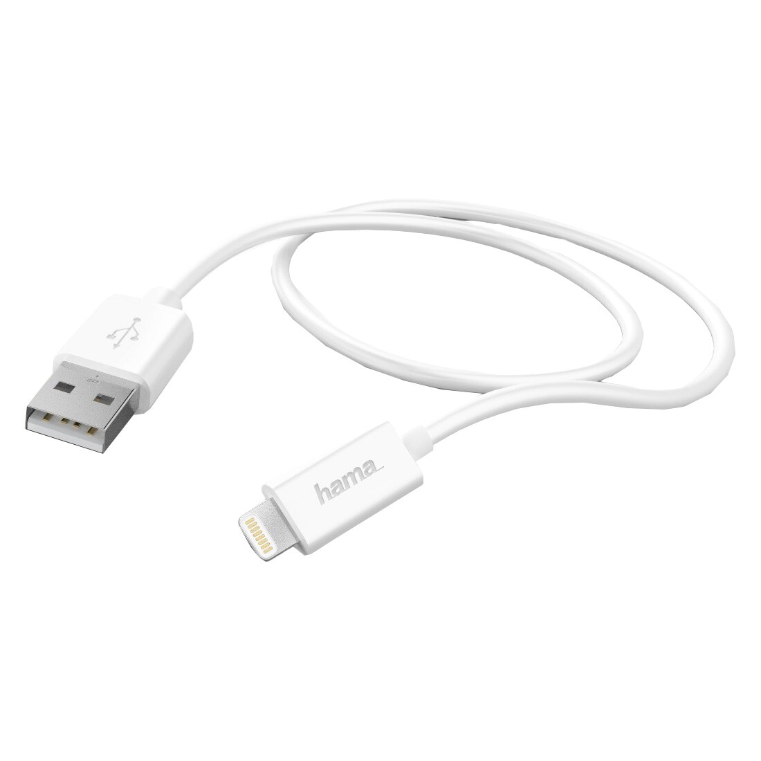 Cablu de date Hama sincronizare USB - Lighting, 1m, Alb