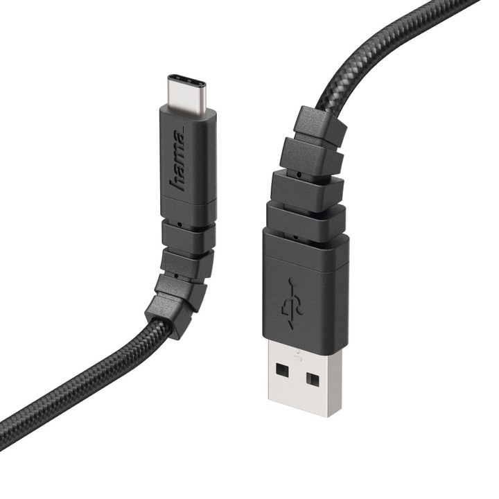 Кабел за данни Hama Extreme, USB Type C, 1.4 м, Черен