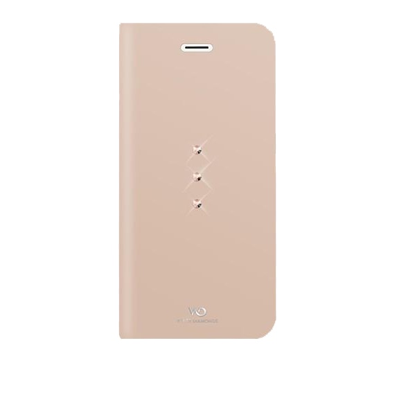 Husa de protectie White Diamond Crystal tip booklet pentru iPhone 7, Auriu.