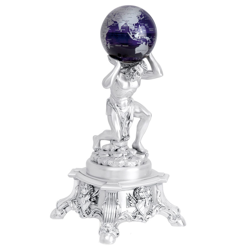 Glob rotativ solar Mova cu suport argint Atlas