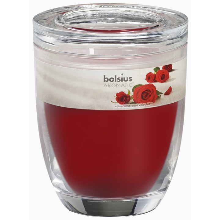 Ароматизирана свещ в стъкло Maxi - Bolsius Rose (103625830381)