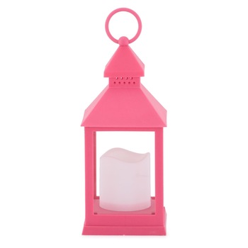 Felinar decorativ, lumanare-led, roz Felinar decorativ, lumanare-led, roz