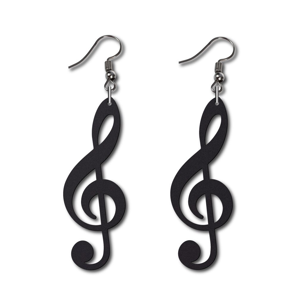 Cercei Negri 'Cheiasol' din Plexiglas, decupati laser, 1.45 x 4 cm