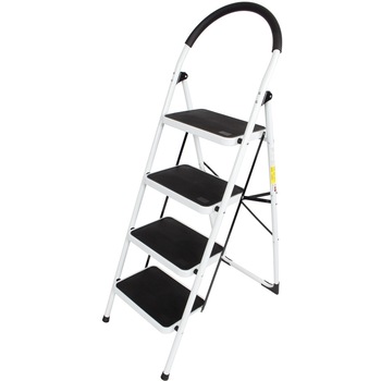 Set Scara Pliabila Metal Bigshot™, 4 Trepte Late, Max. 150 Kg, Alb-Negru si Boxa Centenar BT-85 Set Scara Pliabila Metal Bigshot™, 4 Trepte Late, Max. 150 Kg, Alb-Negru si Boxa Centenar BT-85