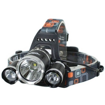 Lumina frontala 3 LED XML-T6, reincarcabila, 2 baterii 18650 incluse, negru Lumina frontala 3 LED XML-T6, reincarcabila, 2 baterii 18650 incluse, negru