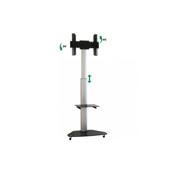 Стойка за телевизор Techly, Vesa/ LCD/ LED, 37-70инча, 40 кг, Сив/Черен