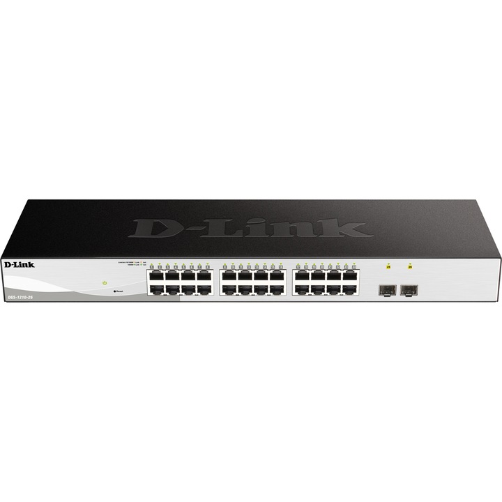 Kapcsoló D-Link DGS-1210-26, 26 port, 24 x 10/100/1000Mbps