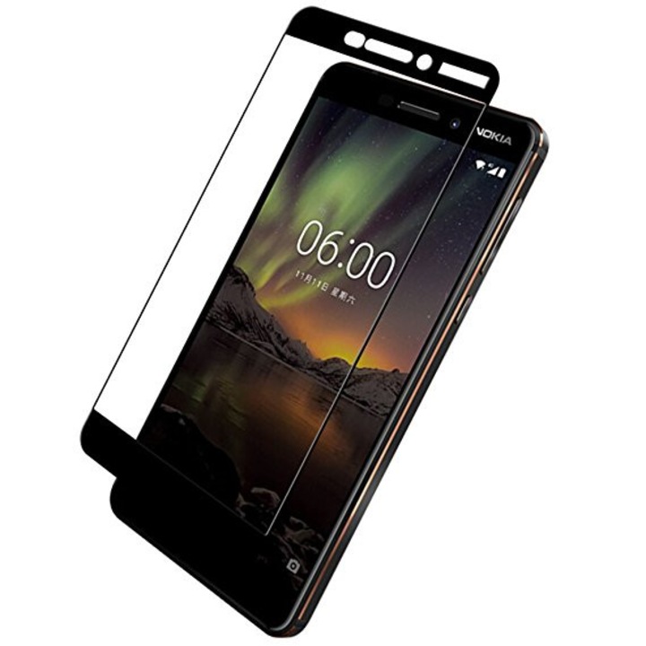Стъклен 3D протектор Zik Nokia 2.1, черен