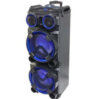 Boxa portabila IBIZA DJ , lumini woofere , troler , cititor USB , SD card Boxa portabila IBIZA DJ , lumini woofere , troler , cititor USB , SD card