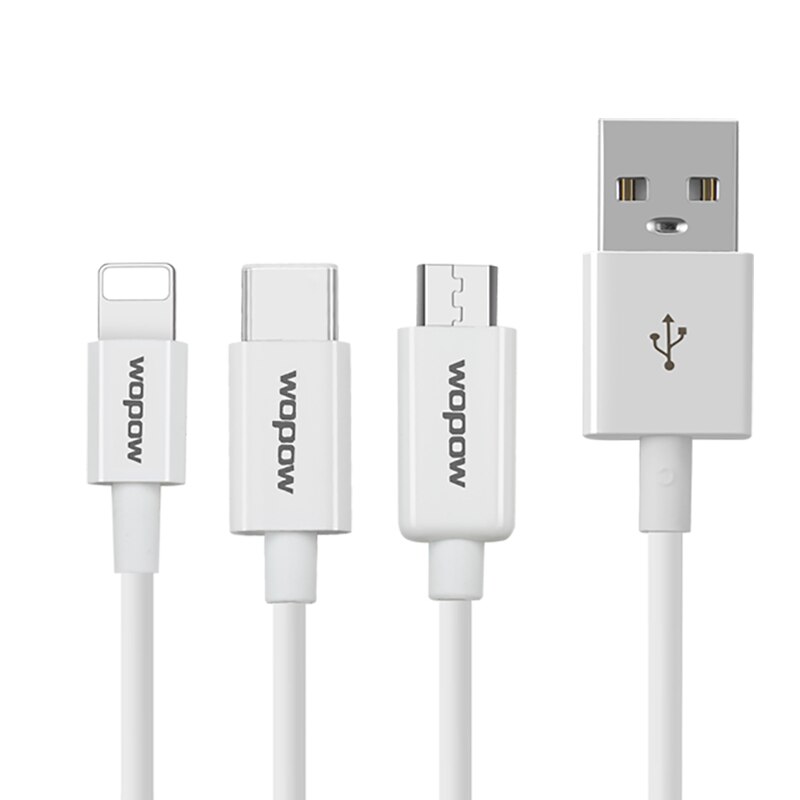 Cablu de date USB 3 in 1 iOS + Android + Type C