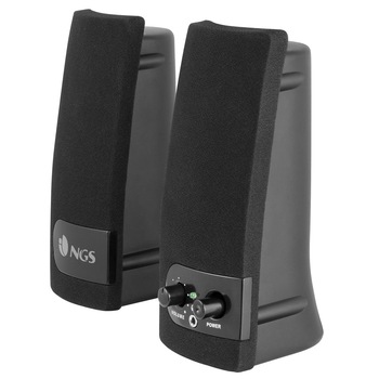Boxe multimedia 2.0 3.5mm silver/negru 2x2W SB150, NGS Boxe multimedia 2.0 3.5mm silver/negru 2x2W SB150, NGS