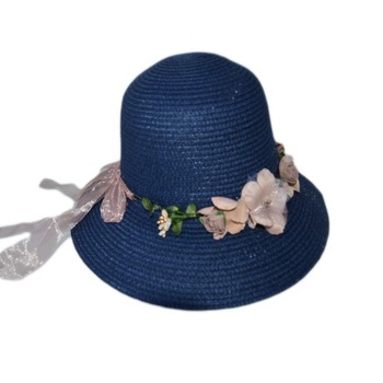 Palarie casual-elegant din material subtire, de vara, cu flori, D&J Exclusive, Bleumarin, Universal Palarie casual-elegant din material subtire, de vara, cu flori, D&J Exclusive, Bleumarin, Universal