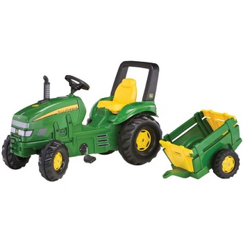 Tractor Cu Pedale Si Remorca Copii ROLLY TOYS 035762 Verde Tractor Cu Pedale Si Remorca Copii ROLLY TOYS 035762 Verde