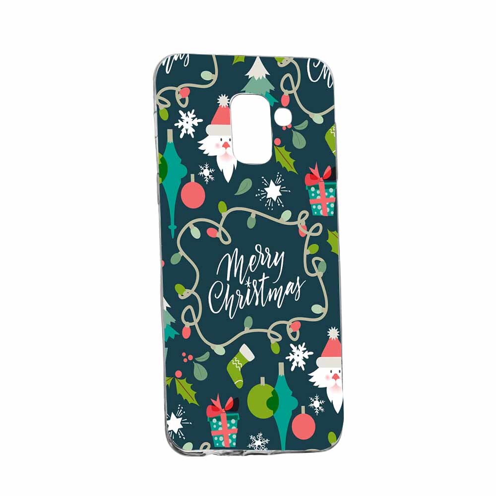 Husa Silicon, Transparent, Slim, Christmas Pattern, Samsung Galaxy A8 2018 Plus