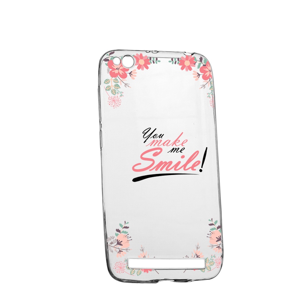 Husa Silicon, Transparent, Slim, You Make Me Smile, Xiaomi Redmi 4A