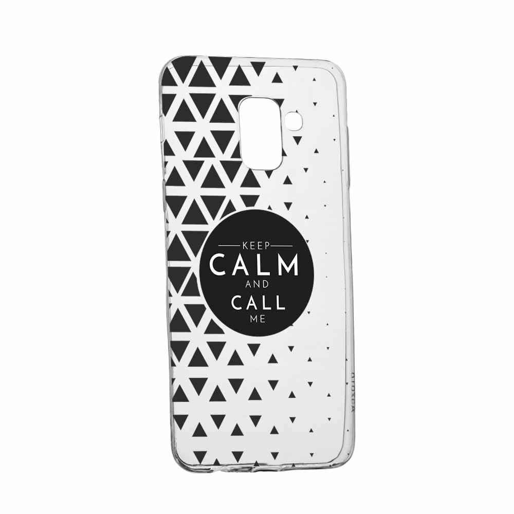 Husa Silicon, Transparent, Slim, Keep Calm, Samsung Galaxy A8 2018 Plus