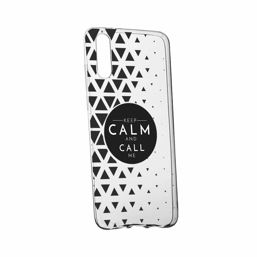 Husa Silicon, Transparent, Slim, Keep Calm, Huawei P20