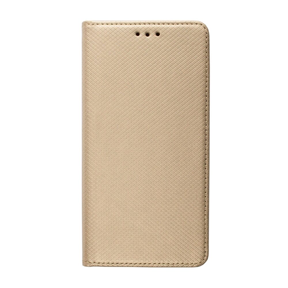 Husa Carte Smart cu Inchidere Magnetica pentru Samsung Galaxy A12, Auriu