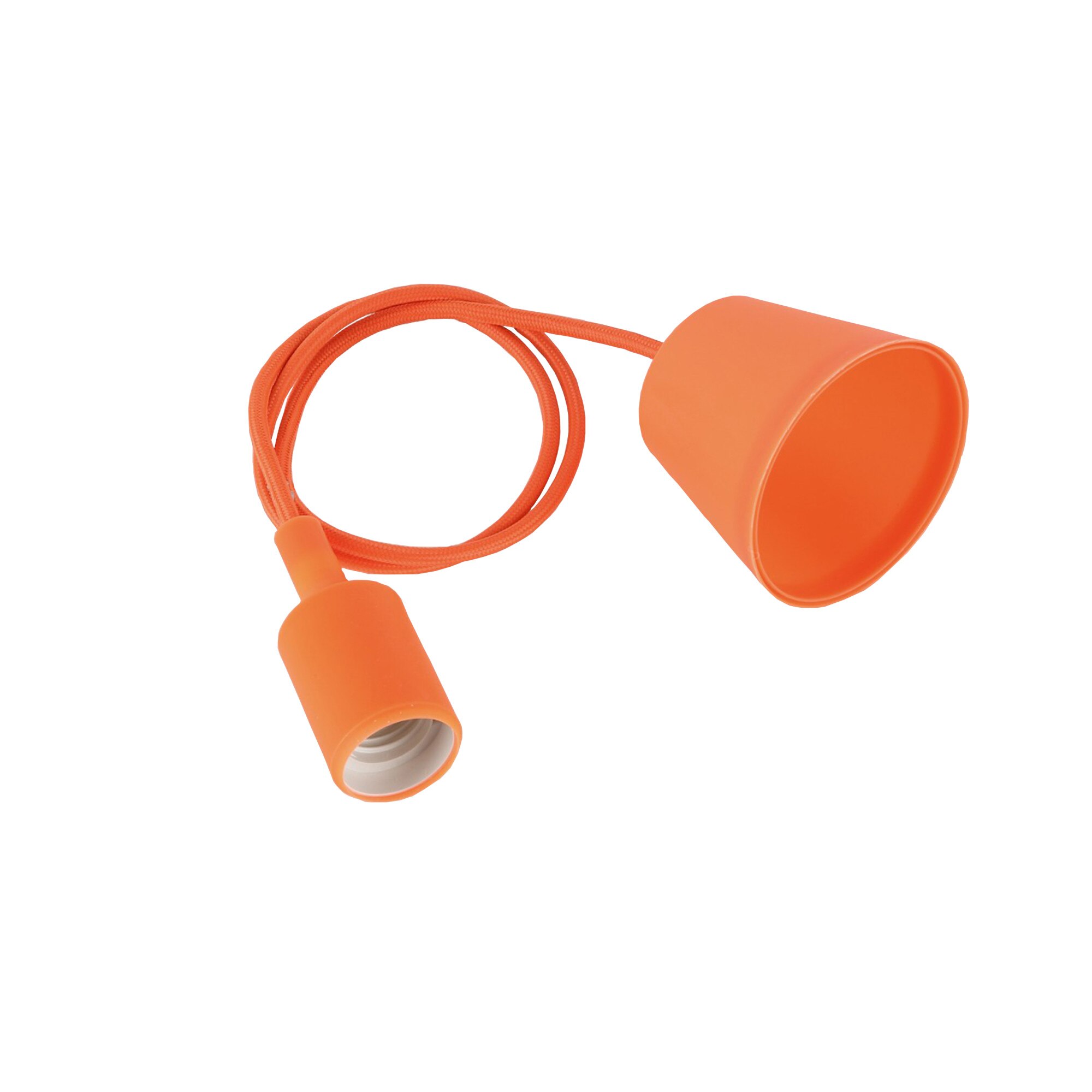 Lustra de tip pendul Orange, Maison M din silicon, lungime fir 95 cm, culoare portocaliu, fir ajustabil, design modern