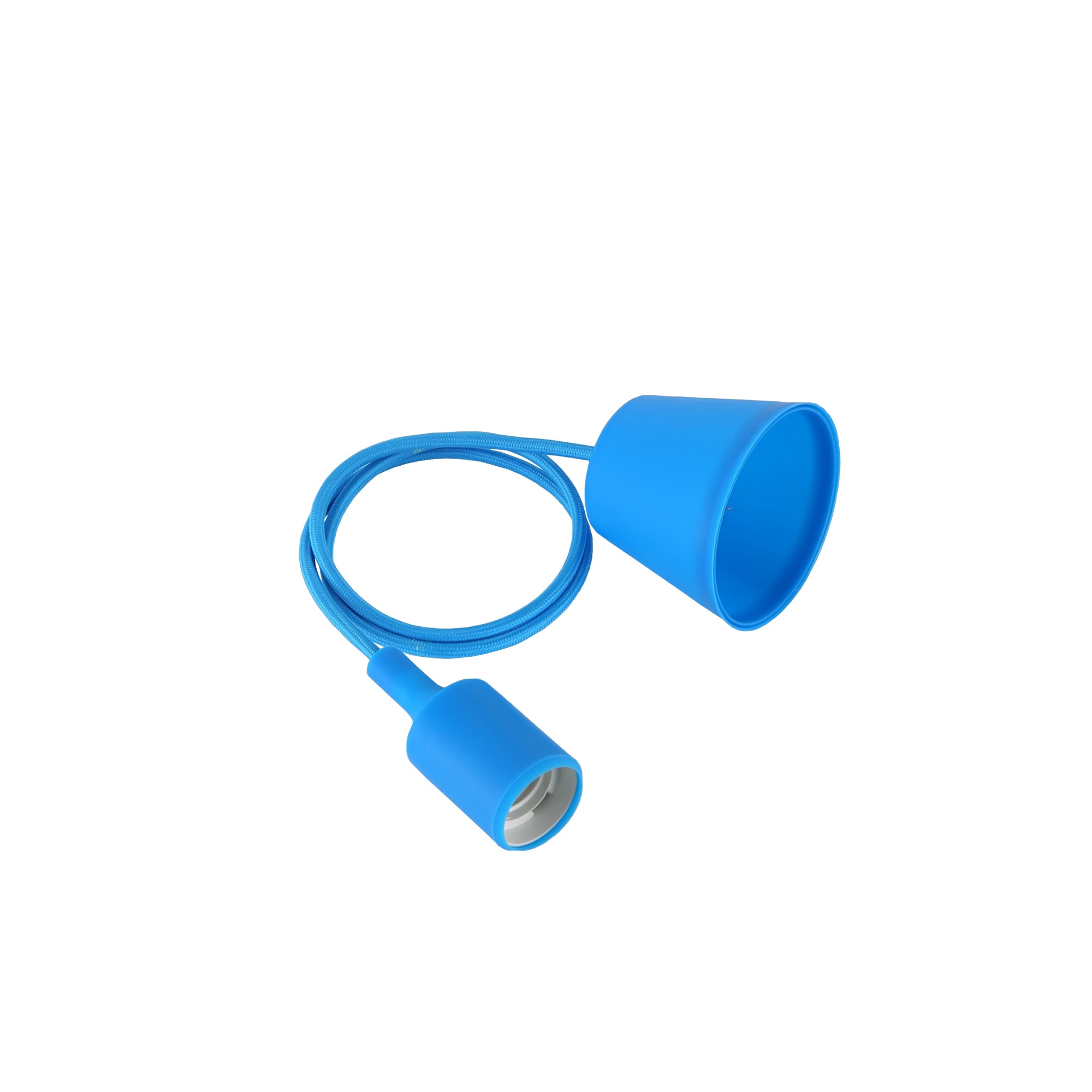 Lustra de tip pendul Blue, Maison M, din silicon, lungime fir 95 cm, culoare albastru, fir ajustabil, design modern