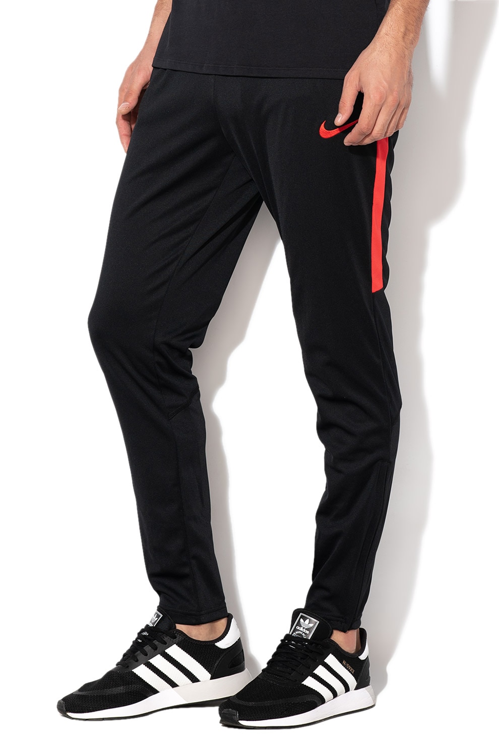 Nike, Megkötős futball nadrág Dri Fit technológiával, Fekete Nike, Megkötős futball nadrág Dri Fit technológiával, Fekete