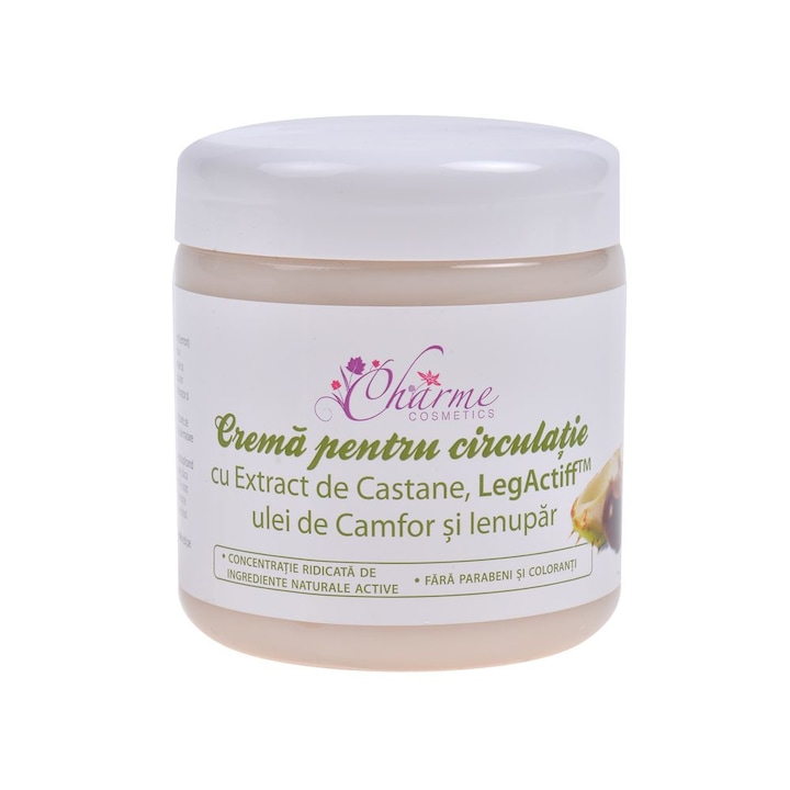 Crema pentru circulatie cu Extract de Castane, LegActif, Ulei de Camfor si Ienupar, Charme Cosmetics, 250 ml