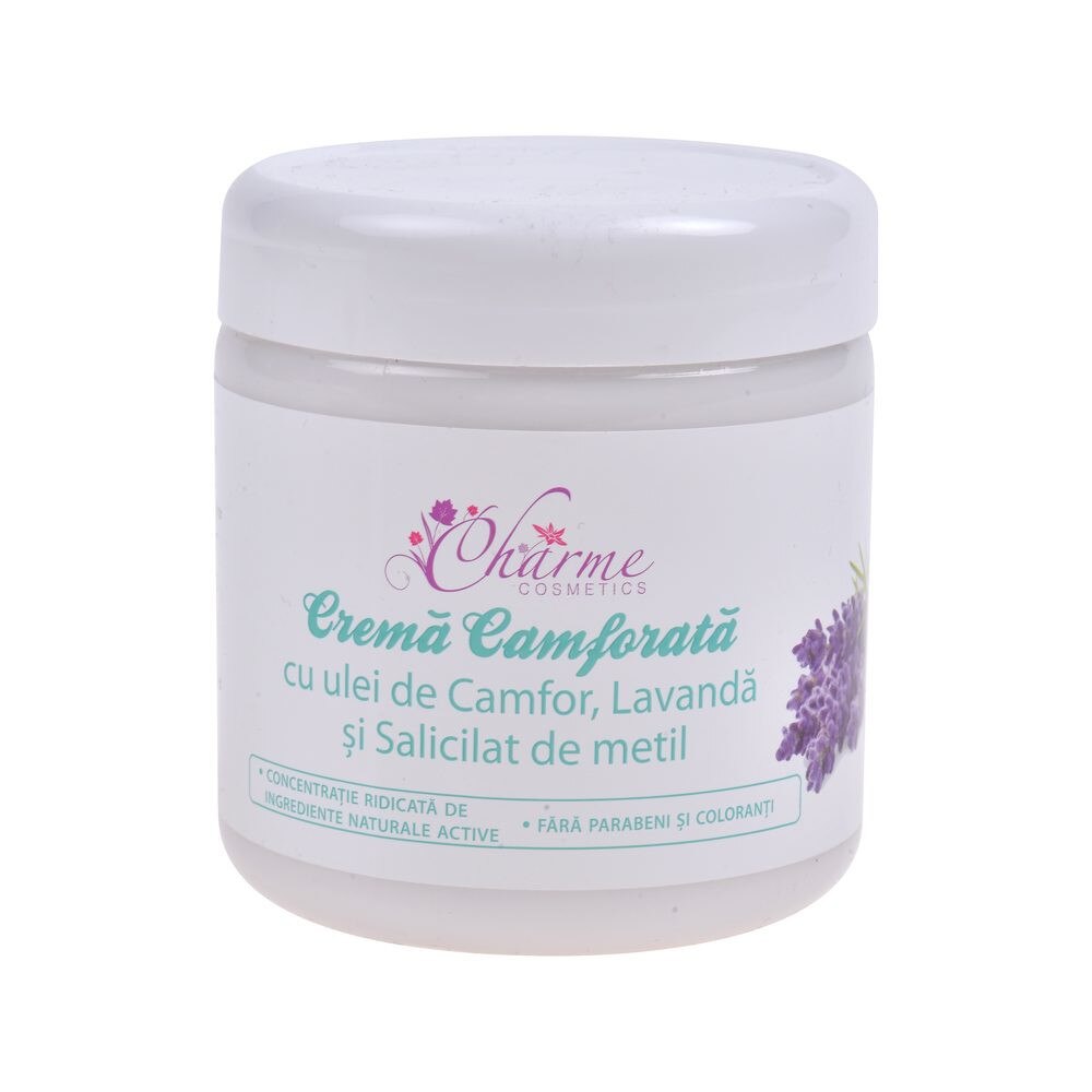 Crema Antireumatica Camforata cu ulei de Camfor, Lavanda si Salicilat de metil, Charme Cosmetics, 250 ml