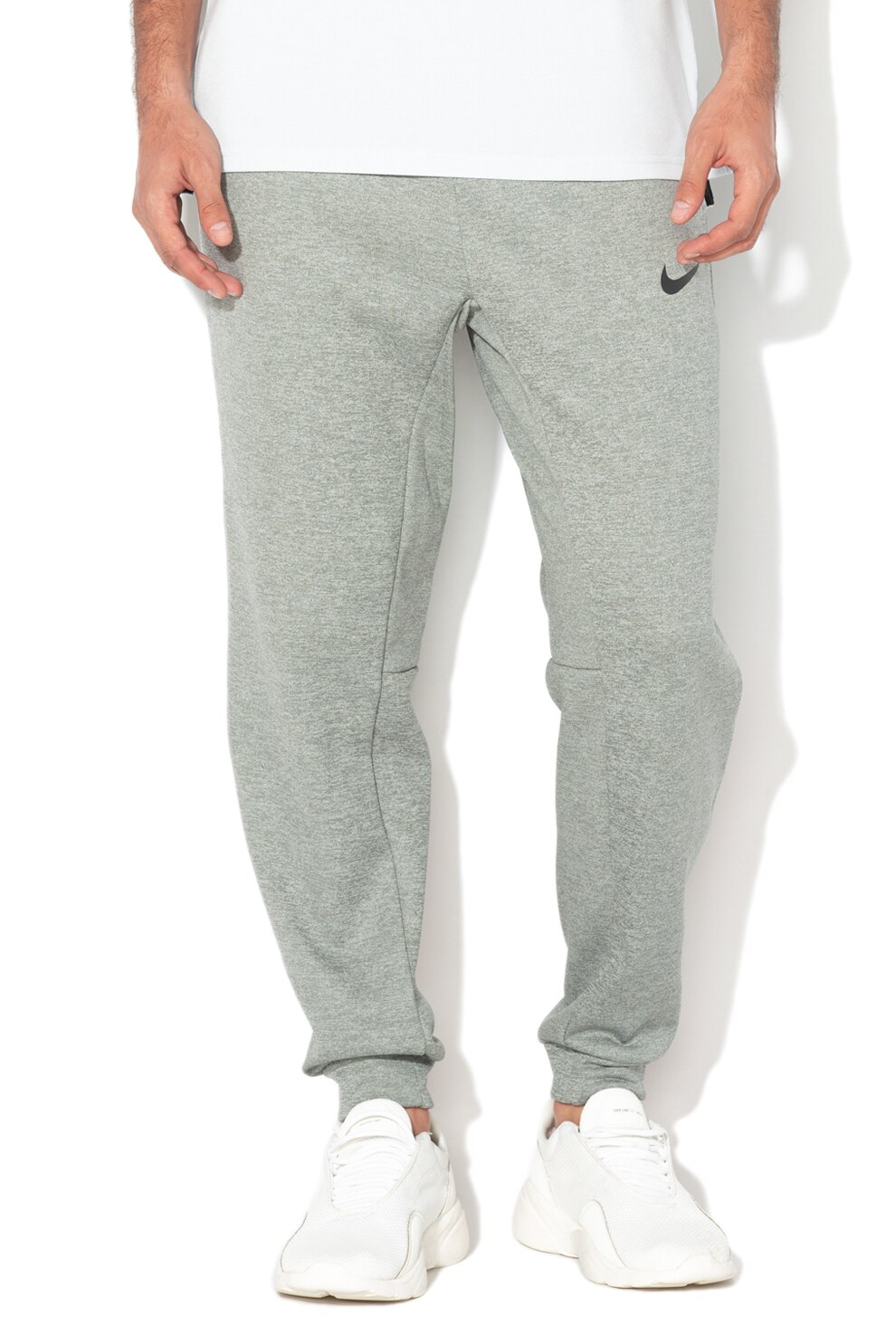 Nike, Pantaloni cu tehnologie Dri-Fit pentru antrenament, Gri melange