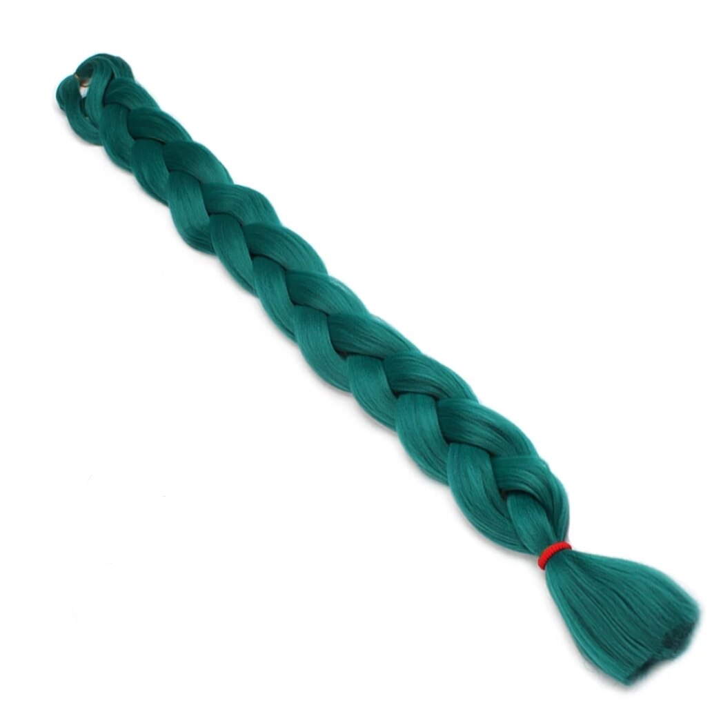 Extensii colorate de par pentru impletituri verde 165 g (par sintetic)